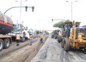 En la Galo Plaza se planeaba un bacheo tecnificado en los carriles laterales.