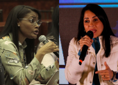 La fiscal general saliente Diana Salazar y la excandidata del correísmo, Luisa González.