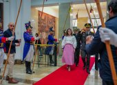 La vicepresidenta María José Pinto arribó este 26 de mayo de 2025 a la Vicepresidencia en Quito.