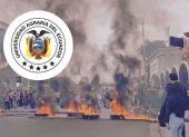 Disturbios afuera de la Universidad Agraria.