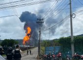 El incendio en la Refinería de Esmeraldas que ocurrió el 26 de mayo de 2025.