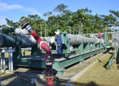 Ecuador comercializó este 28 de mayo de 2025 en $ 54,56 el barril, según información de Petroecuador.
