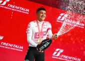 Richard Carapaz se subió por tercera vez al podio final del Giro de Italia.