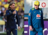 Los seleccionadores Sebastian Beccacece de Ecuador, y Carlo Ancelotti, de Brasil, se encontrarán jornada 15 de las eliminatorias sudamericanas del Mundial de 2026.