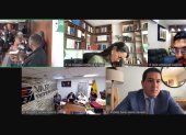 Andrés Arauz y Raúl González asistieron de forma telemática a la audiencia de vinculación al caso Ligados, que se desarrolló en la Corte Nacional de Justicia.