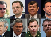 Fotografía de varios exministros y comandantes militares brasileños acusados ​​de conspirar con el exlíder Jair Bolsonaro.