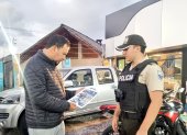 Seguridad. En Tumbaco se socializó la campaña del Qr en los locales comerciales.