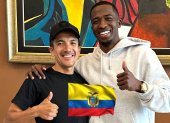 La foto de recuerdo del encuentro entre Richard Carapaz y Willian Pacho.