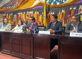 La rueda de prensa se realizó en la Universidad Agraria en Guayaquil.
