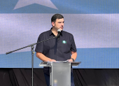 Aquiles Álvarez en la rendición de cuentas de sus dos años de gestión.