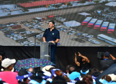 Aquiles Álvarez, este 23 de junio, en su informe del segundo año de gestión.