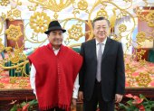 Leonidas Iza se encuentra en Beijing, China. Recientemente se reunió con  Guo Weiping, subdirector de la Comisión Nacional de Asuntos Étnicos.