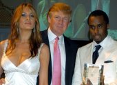 Melania y Donald Trump junto Sean "Diddy" Combs
