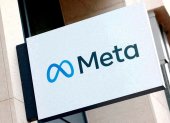 Un letrero del gigante tecnológico Meta.