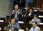 El asambleísta José Luis Nango acudió el 20 de julio de 2025 al último día del VIII Congreso de la Conaie que se desarrolla en Quito.