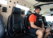 El narcotraficante José Adolfo "Fito" Macías, es trasladado desde la cárcel la Roca hasta la Base Aérea Simón Bolivar este domingo, en Guayaquil (Ecuador).
