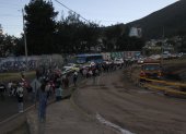 El 25 de julio, los vecinos realizaron un plantón en la zona donde se construye el intercambiador.