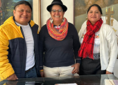 Lourdes Tibán visitó a Marlon Varga y Ercilia Castañeda, presidente y vicepresidenta de la Conaie.