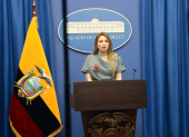 Desde Carondelet, Carolina Jaramillo defiende la Ley de Fundaciones como una herramienta contra el lavado de dinero.