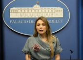 Carolina Jaramillo, vocera del Gobierno, durante la rueda de prensa sobre la Consulta Popular de 2025.