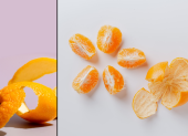 El vinagre blanco y las cáscaras de mandarina se combinan en un potente limpiador natural con aroma cítrico y efecto desinfectante