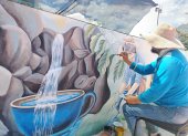 En murales se plasman detalles de las bellezas naturales que tiene El Arenal, zona de Loja que busca ser referente turístico.