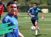 Kendry Páez durante su entrenamiento con el Racing de Estrasburgo del martes 5 de agosto.