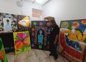 Artista. La artista colombiana tiene su taller en la ciudad de Ambato.