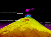 Uno de los signos detectados fue una fumarola en el flanco occidental.