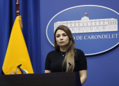 La vocera Carolina Jaramillo realizó declaraciones sobre el financiamiento de la marcha convocada por Daniel Noboa