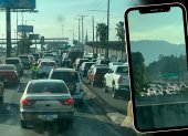 La congestión vehicular se extendió hasta la avenida Carlos Julio Arosemena, la tarde de este martes 19 de agosto.