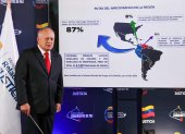 El ministro Diosdado Cabello, hablando durante un acto de gobierno este lunes 25 de agosto de 2025, en Caracas (Venezuela)