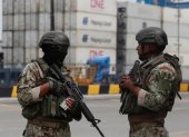 Militares en el Puerto de Guayaquil.