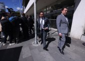 Quito. Los abogados de los procesados en la audiencia del 26 de agosto pasado, que se declaró fallida.