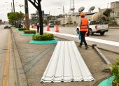 El Municipio colocó el 6 de septiembre el cerramiento metálico para el área donde se construirán dos pasos a desnivel para vehículos.