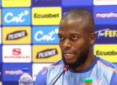 El jugador de la selección Ecuador, Enner Valencia, durante la última rueda de prensa.