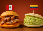 El pan con chicharrón peruano compite contra la arepa venezolana en la final del Mundial de Desayunos 2025.