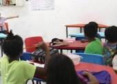Menores asisten a clases en una estancia infantil en el municipio de Tapachula en Chiapas (México).