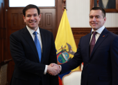 Marco Rubio, secretario de Estado de Estados Unidos; y el presidente de Ecuador, Daniel Noboa, el 4 de septiembre 2025.