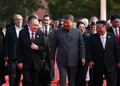El presidente ruso, Vladimir Putin, el presidente chino, Xi Jinping, el líder norcoreano, Kim Jong Un.
