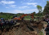 Maquinaria se utilizó durante el operativo de búsqueda de los mineros en Colombia.