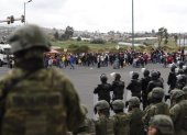 Contingente militar y policial en Latacunga por paro nacional.