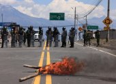 En Otavalo, Imbabura, se han registrado bloqueo de vías por las protestas.