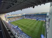 Guayaquil, Domingo 24 de octubre de 2021 En el estadio George Capwell, se enfrentan Emelec vs Barcelona por la fecha #11 de la serie A del campeonato nacional de fútbol, Liga Pro Betcris. Fotos:César Muñoz/API