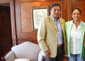 Paola Pabón celebró que el TCE anuló la remoción del alcalde de Rumiñahui, Fabián Iza.