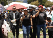 La ministra de Gobierno, Zaida Rovira, en una concentración desarrollada en El Arbolito, el domingo 5 de agosto del 2025.