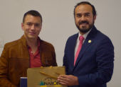 Daniel Noboa con Patricio Maldonado, presidente de AME, en noviembre del 2023, cuando empezó su primer período como gobernante de Ecuador