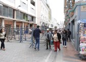En el centro de Quito las actividades fluyen con normalidad. Las vallas se colocan cuando hay movilizaciones.
