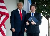 Fotografía del presidente de Estados Unidos, Donald Trump, junto a su homólogo argentino, Javier Milei, en la Casa Blanca.