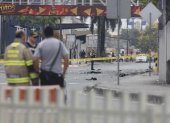 La zona del atentado en el norte de Guayaquil permanece acordonada.